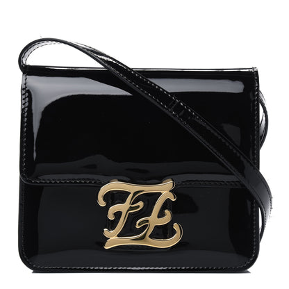 Fendi Vitello Vernice Mou Karligraphy Crossbody Bag Black 1 of 7