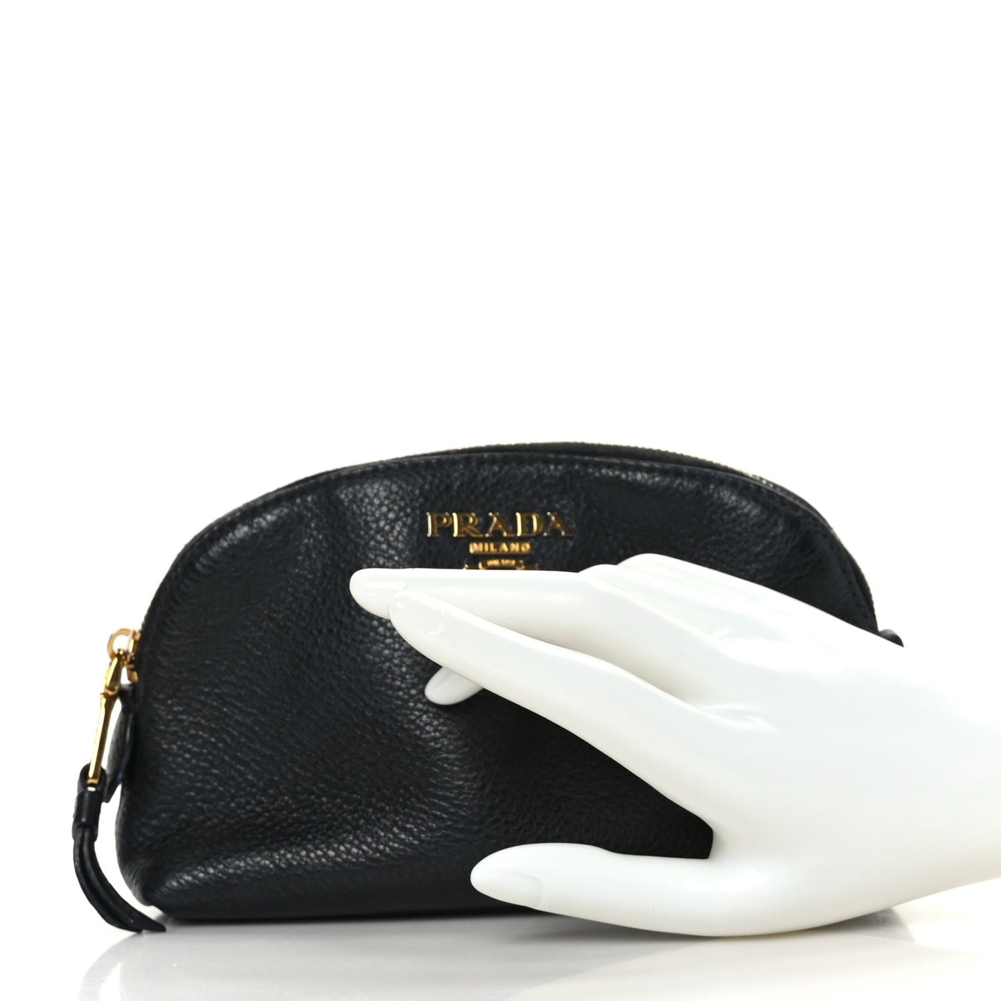 Vitello Daino Cosmetic Pouch Black