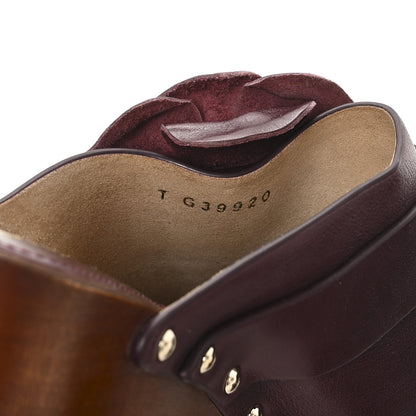 Chanel Calfskin Camellia Clogs 38 Dark Purple 9 of 9