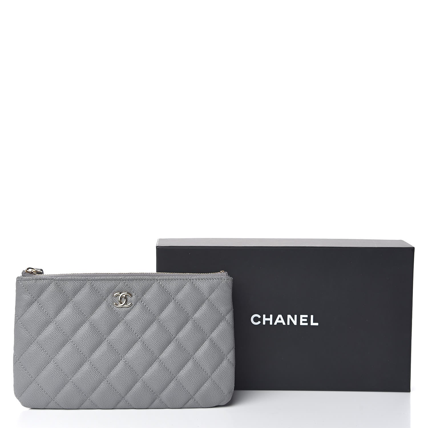Chanel Caviar Quilted Cosmetic Case Grey 8 of 8