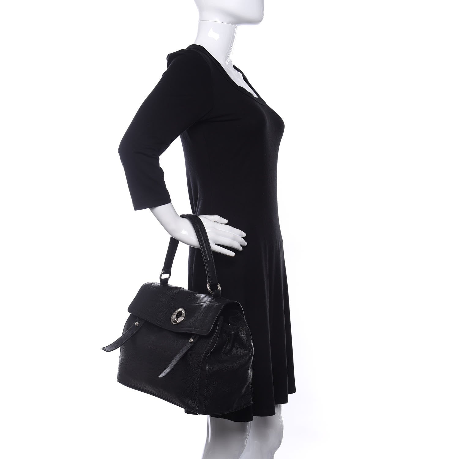 Saint Laurent Calfskin Canvas Medium Muse Two Black 1 of 10