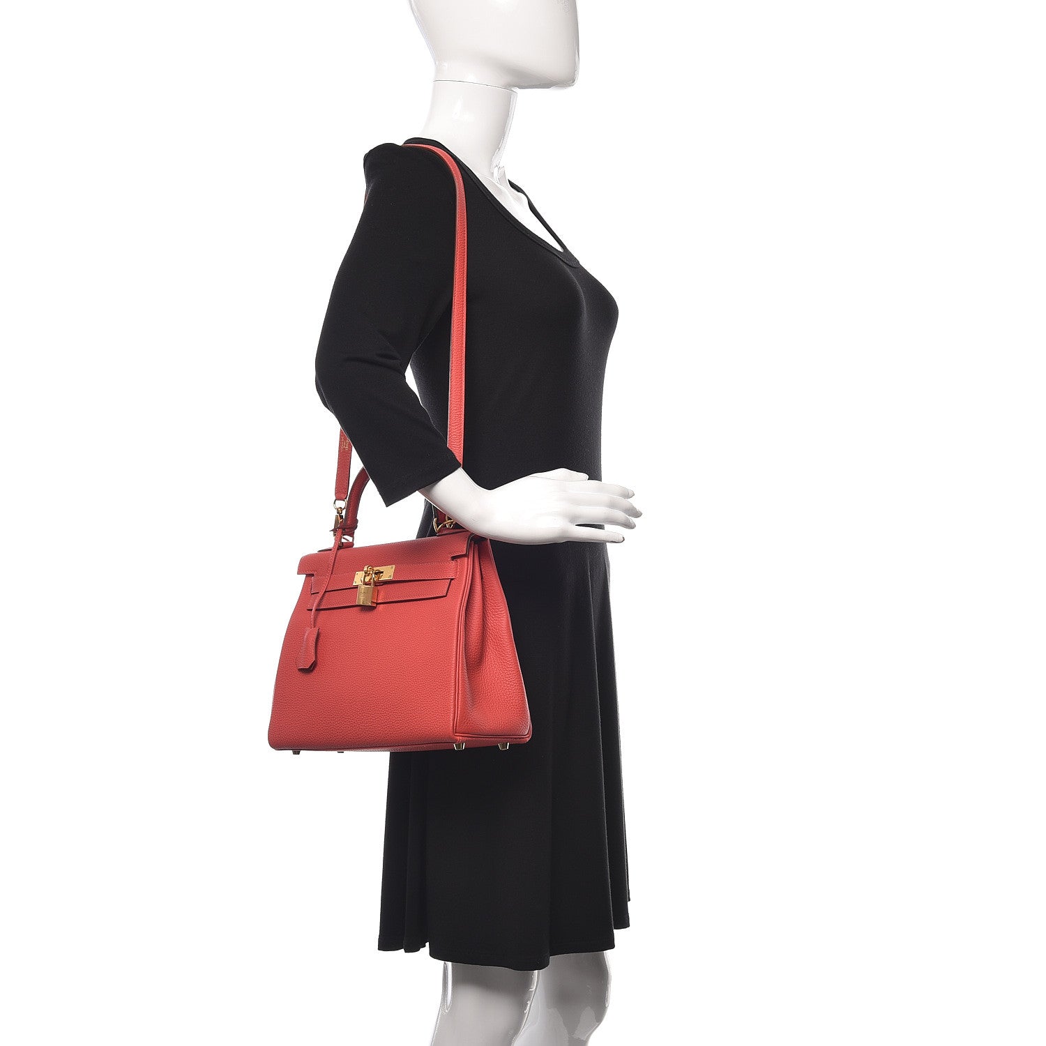 Hermes Togo Kelly Retourne 28 Rouge Pivoine 2 of 35