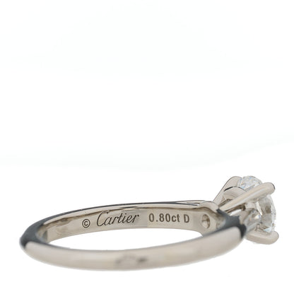 Cartier Platinum Diamond .80ct Solitaire 1895 Engagement Ring 49 4.75 6 of 7