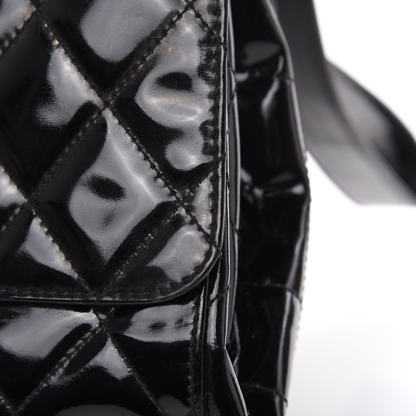 Patent Quilted Backpack Black