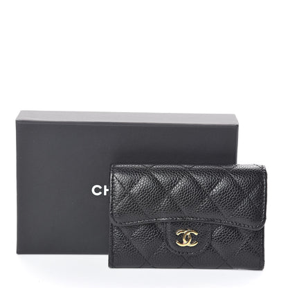Chanel Caviar Quilted Flap Card Holder Wallet Black 10 of 10
