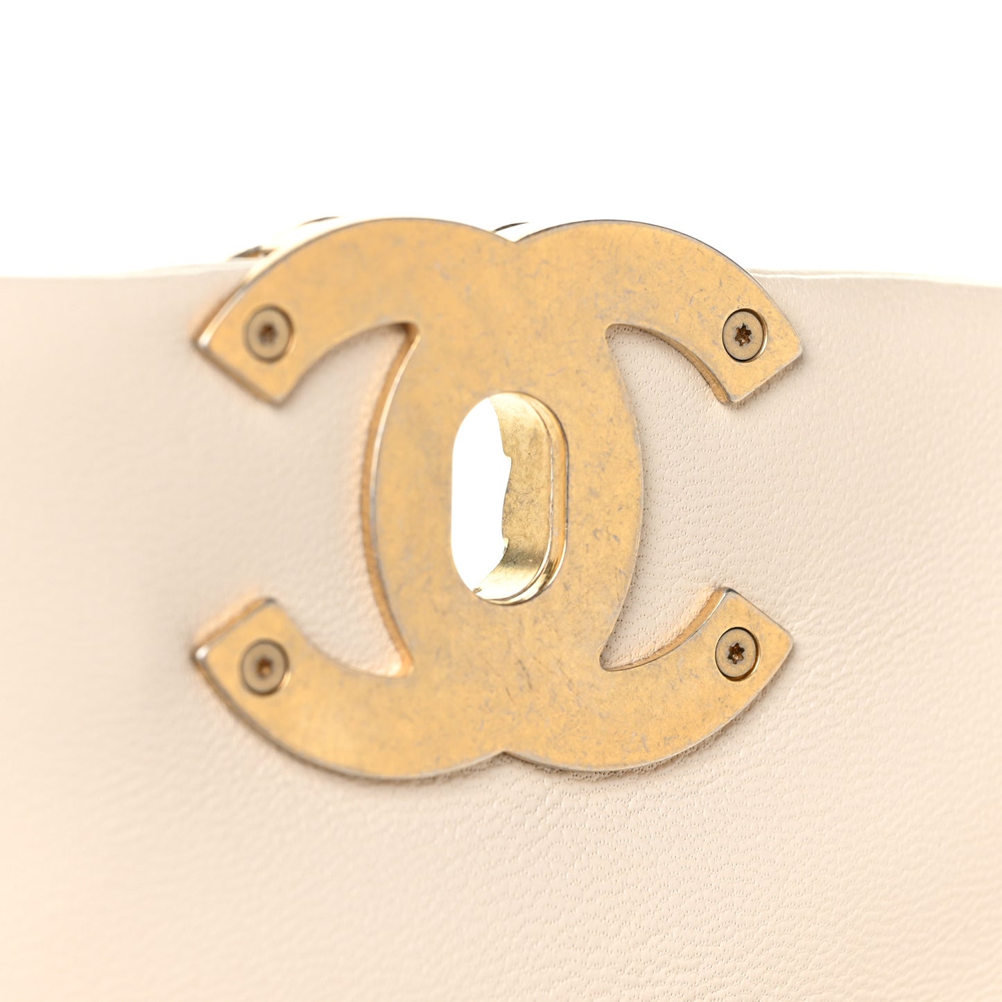 Goatskin Quilted Large Chanel 19 Flap Light Beige