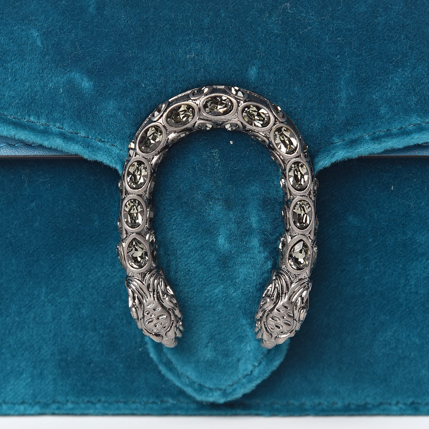 Velvet Super Mini Dionysus Shoulder Bag Pavone Cyan