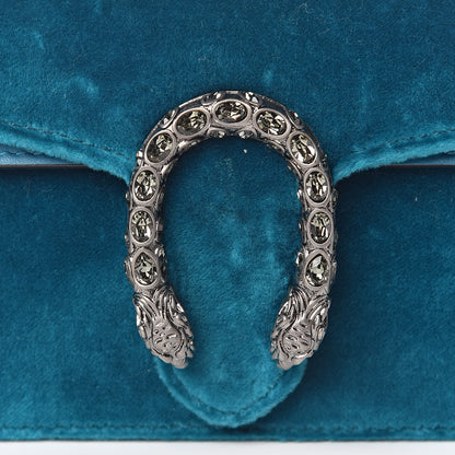 Gucci Velvet Super Mini Dionysus Shoulder Bag Pavone Cyan 7 of 9