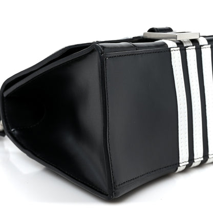 Balenciaga X ADIDAS Shiny Box Calfskin Small Hourglass Top Handle Bag Black White 9 of 10