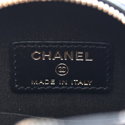 Chanel Caviar Camellia Embossed Round Clutch With Chain Black 6 of 9