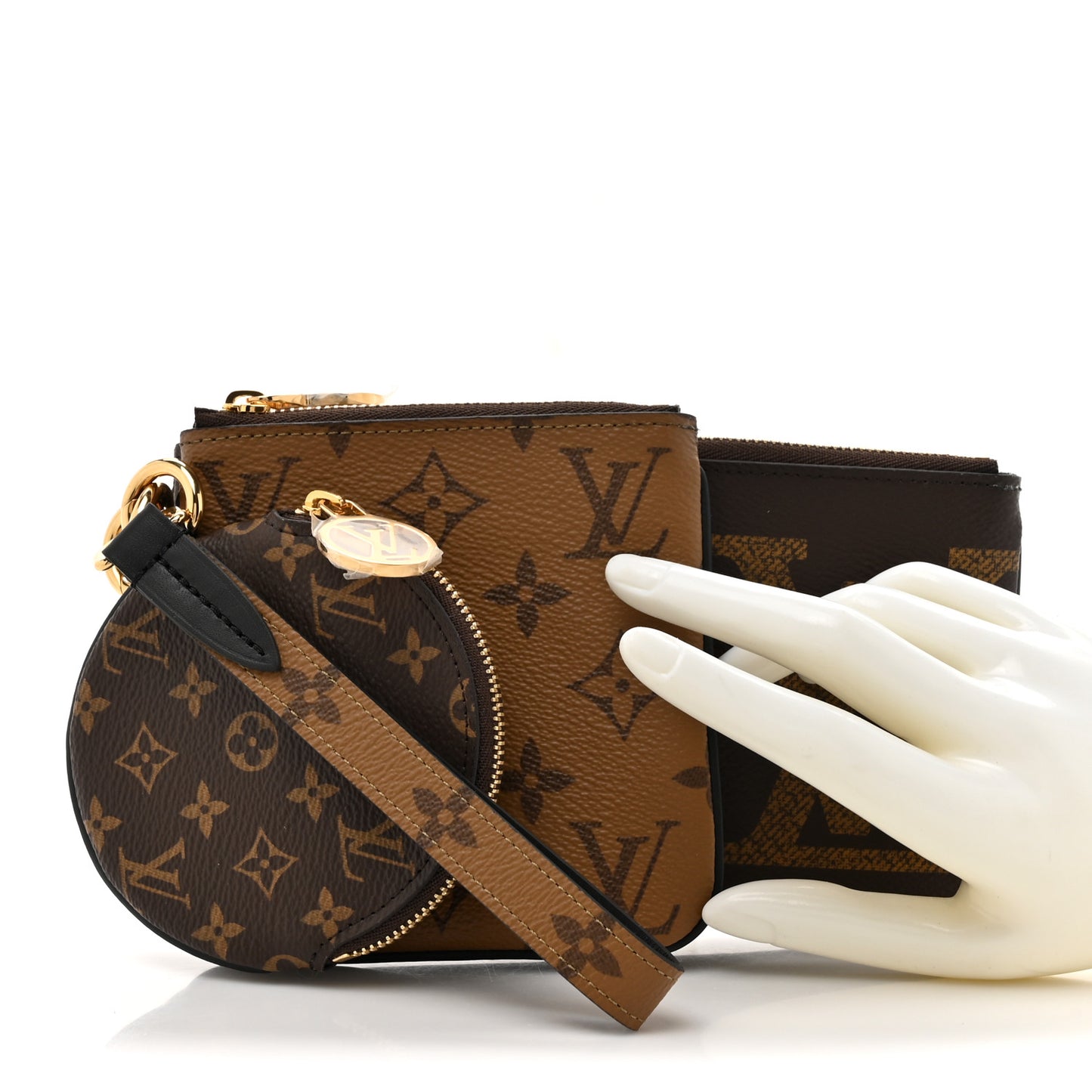 Reverse Monogram Giant Trio Pouch