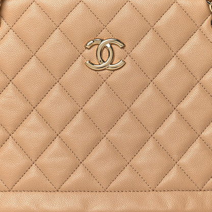 Chanel Caviar Quilted Rolled Up Tote Beige 8 of 10