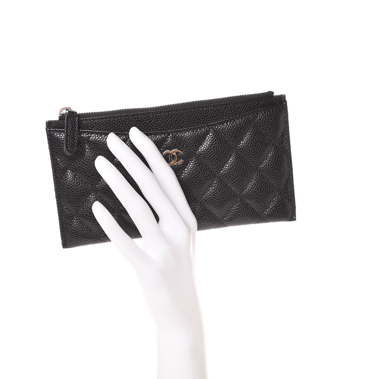 Chanel Caviar Quilted Classic Zip Pouch Black 2 of 8