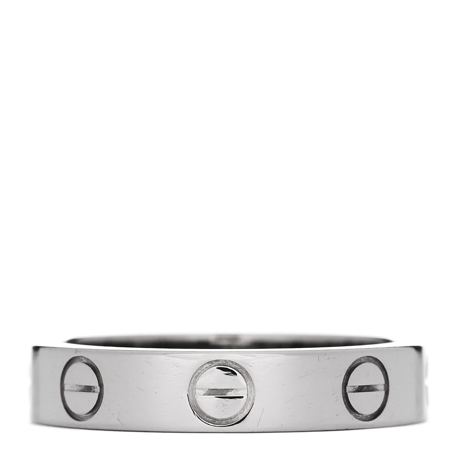 Cartier 18K White Gold 3.5mm LOVE Wedding Band Ring 48 4.5 3 of 4