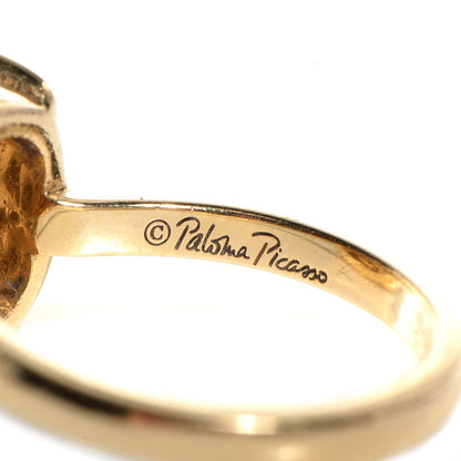 Tiffany 18K Yellow Gold Diamond 12mm Paloma Picasso Sugar Stacks Ring 7 4 of 6