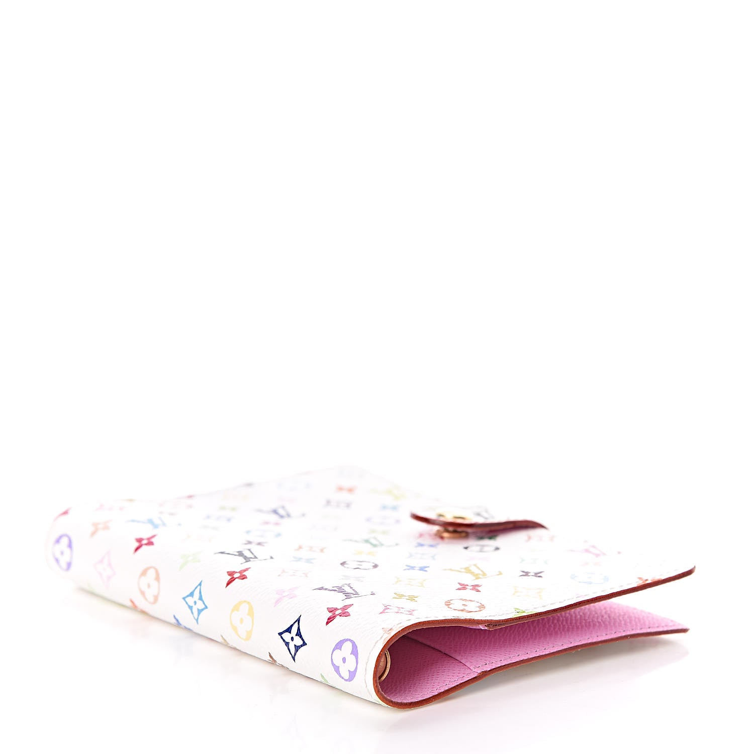 Louis Vuitton Monogram Multicolor Small Ring Agenda Cover White Litchi 4 of 8