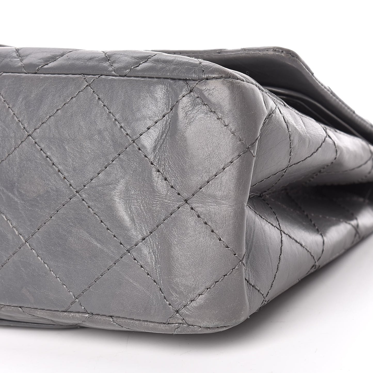 Aged Calfskin Quilted 2.55 Reissue 227 Flap Grey