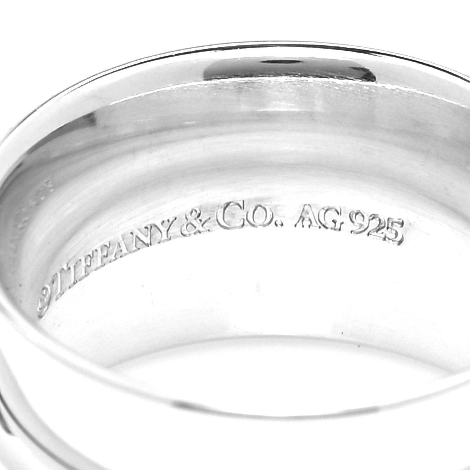 Tiffany Sterling Silver Wide 1837 Band Ring 53 6.5 4 of 5