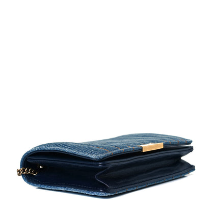 Saint Laurent Denim Matelasse Amalia Chain Shoulder Bag Blue 4 of 8