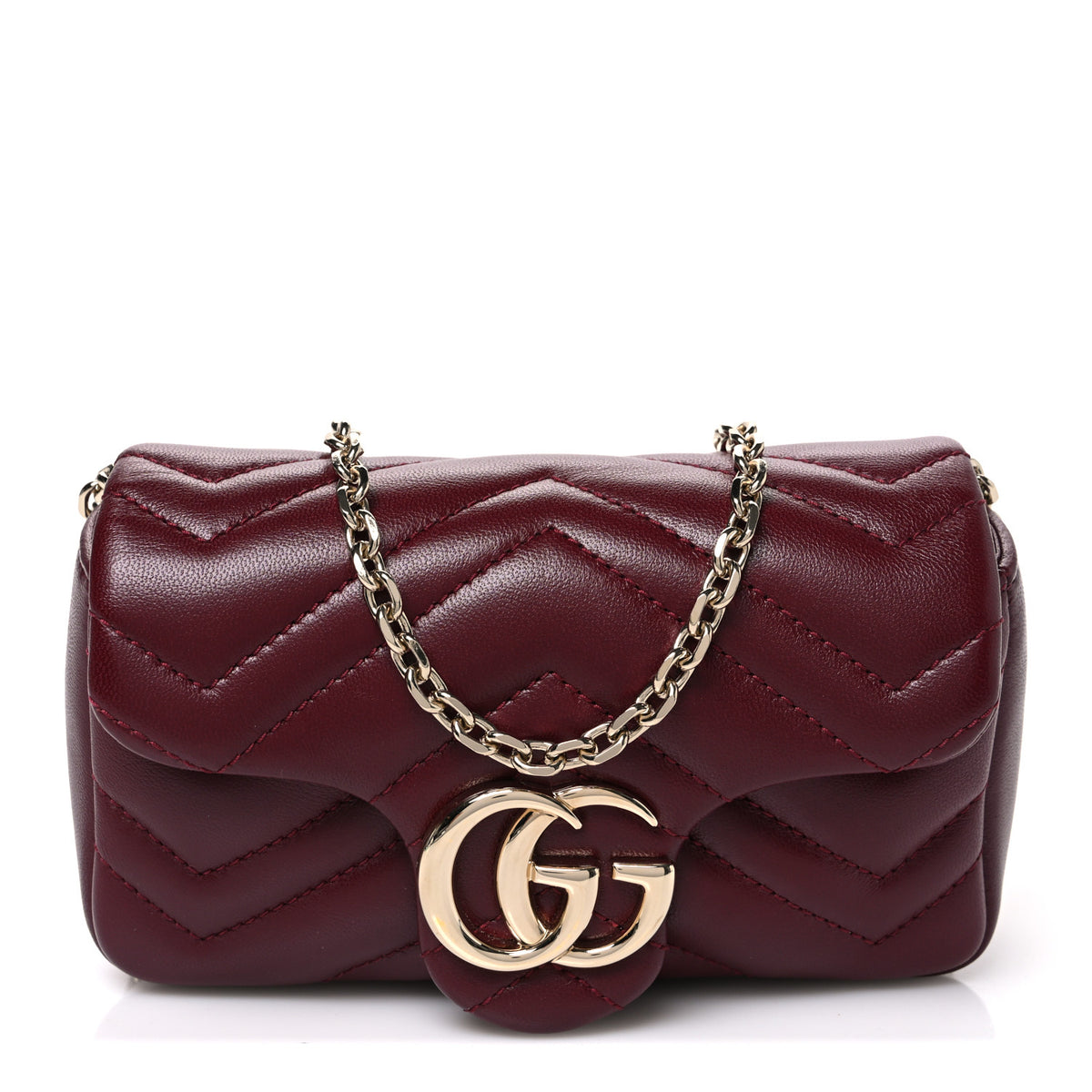 Lambskin Matelasse Mini GG Marmont Shoulder Bag Rosso Ancora