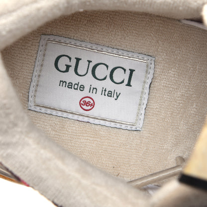 Gucci Suede Calfskin Tejus Printed Womens Ultrapace Sneakers 36.5 Pink Silver Oatmeal Yolk 7 of 7