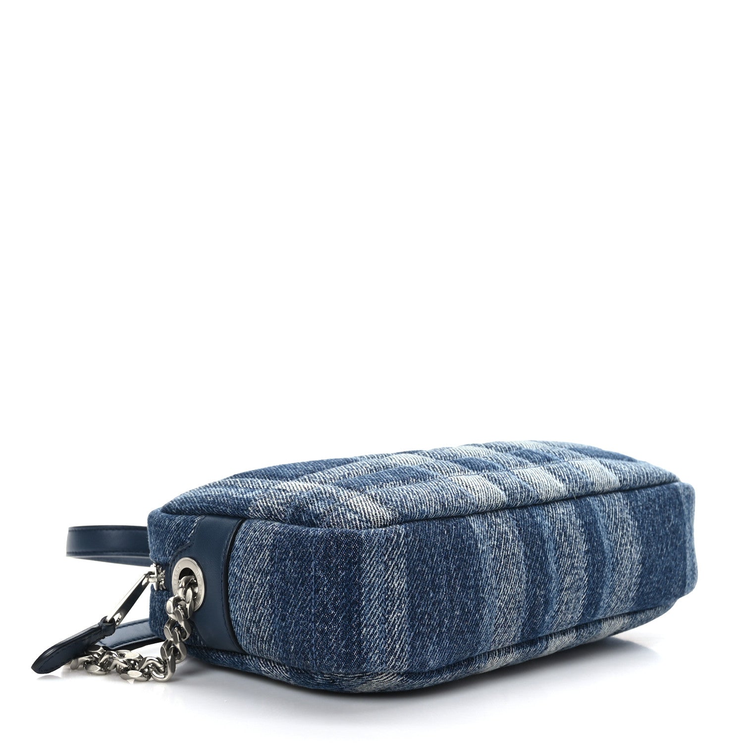 Burberry Calfskin Demin Check Small Lola Camera Bag Navy 3 of 7