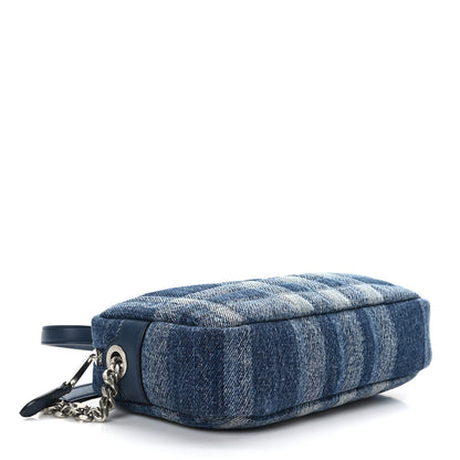 Burberry Calfskin Demin Check Small Lola Camera Bag Navy 3 of 7