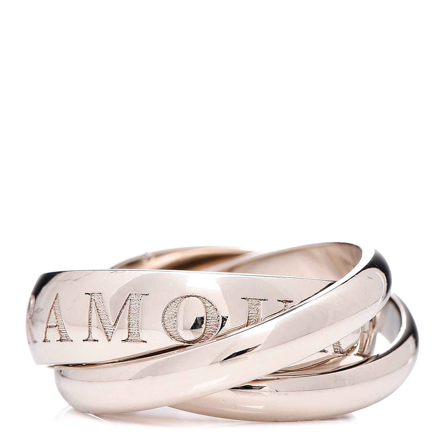 Cartier 18K White Gold 98 Xmas Limited Trinity Ring 49 4.75 1 of 11