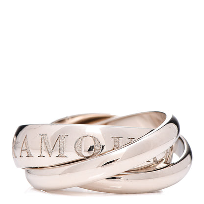 Cartier 18K White Gold 98 Xmas Limited Trinity Ring 49 4.75 1 of 11