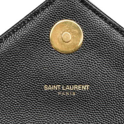 Saint Laurent Grain De Poudre Matelasse Chevron Large Monogram Satchel Black 6 of 17