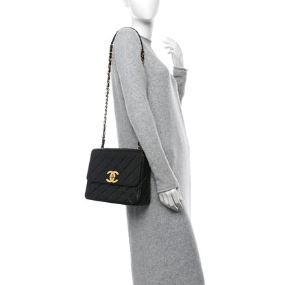 Chanel Lambskin Quilted Medium Square Flap Bag Black 2 of 10