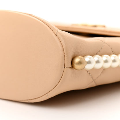 Chanel Calfskin Quilted Pearl Small Hobo Bag Beige 10 of 12