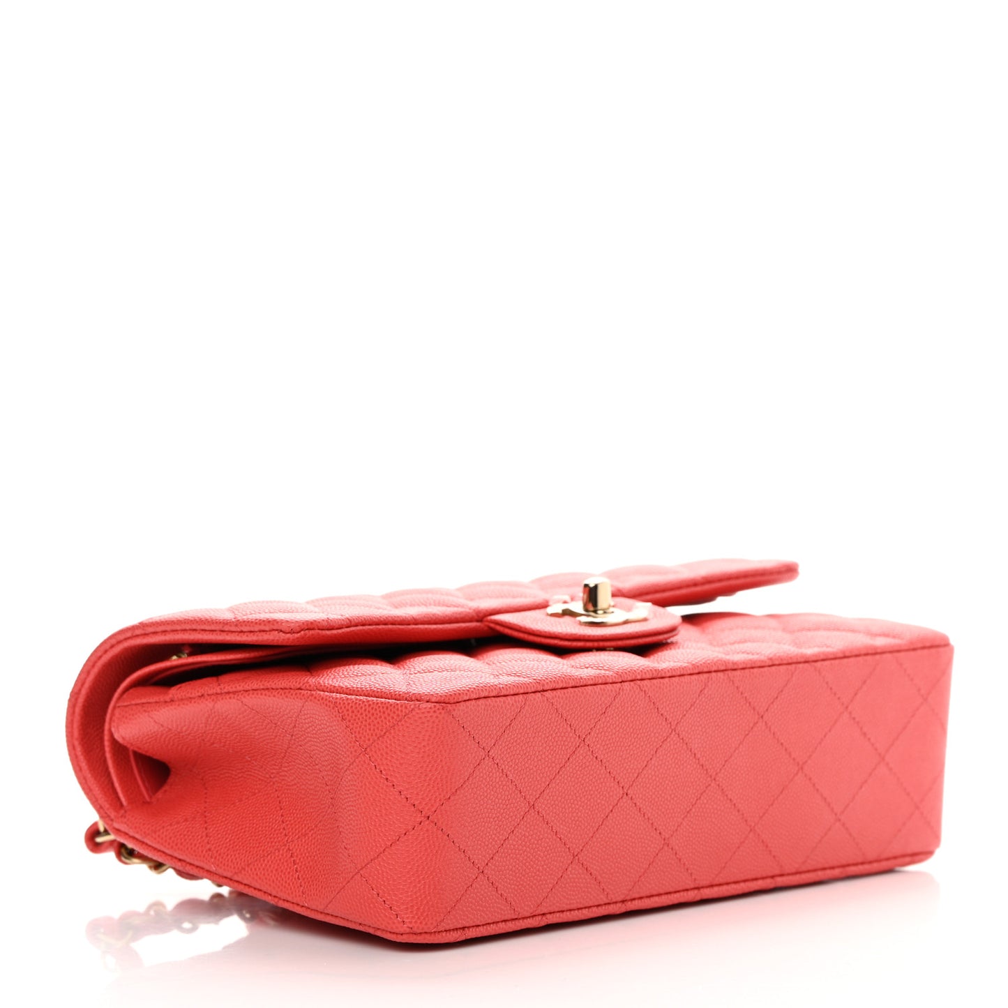 Caviar Quilted Small Double Flap Red