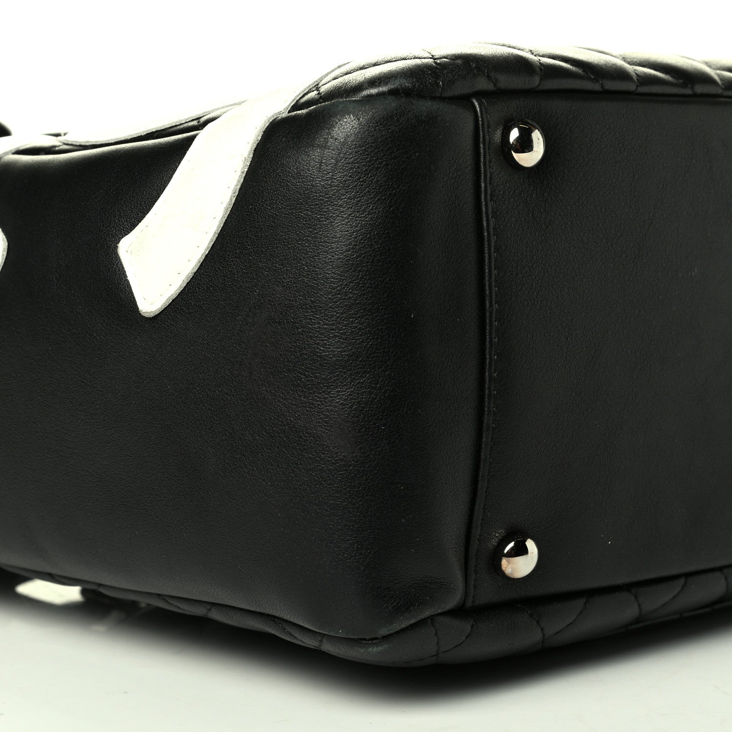 Chanel Calfskin Quilted Large Cambon Flap Black White 5 of 7