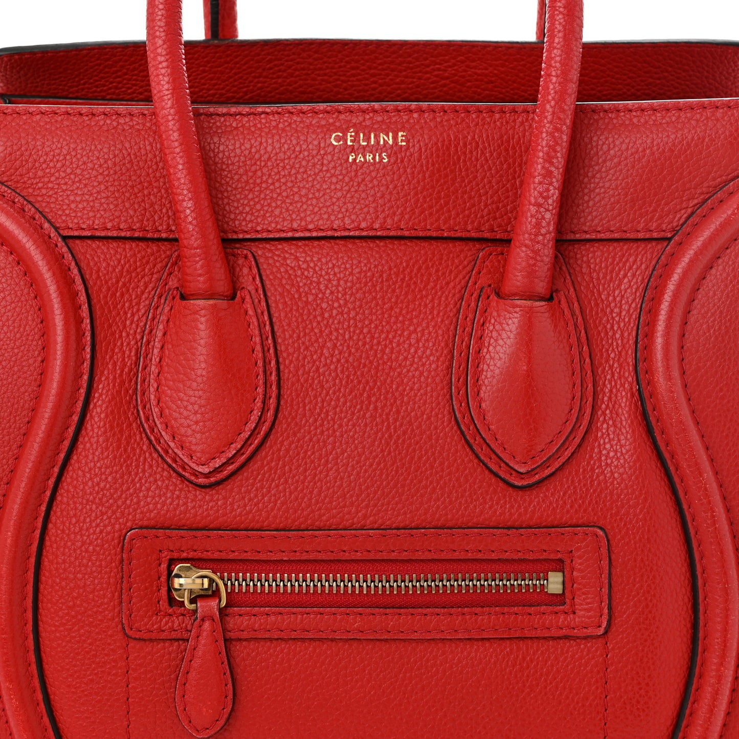 Drummed Calfskin Micro Luggage Red