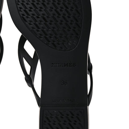 Hermes Rubber Womens Egerie Sandals 36 Black 6 of 8
