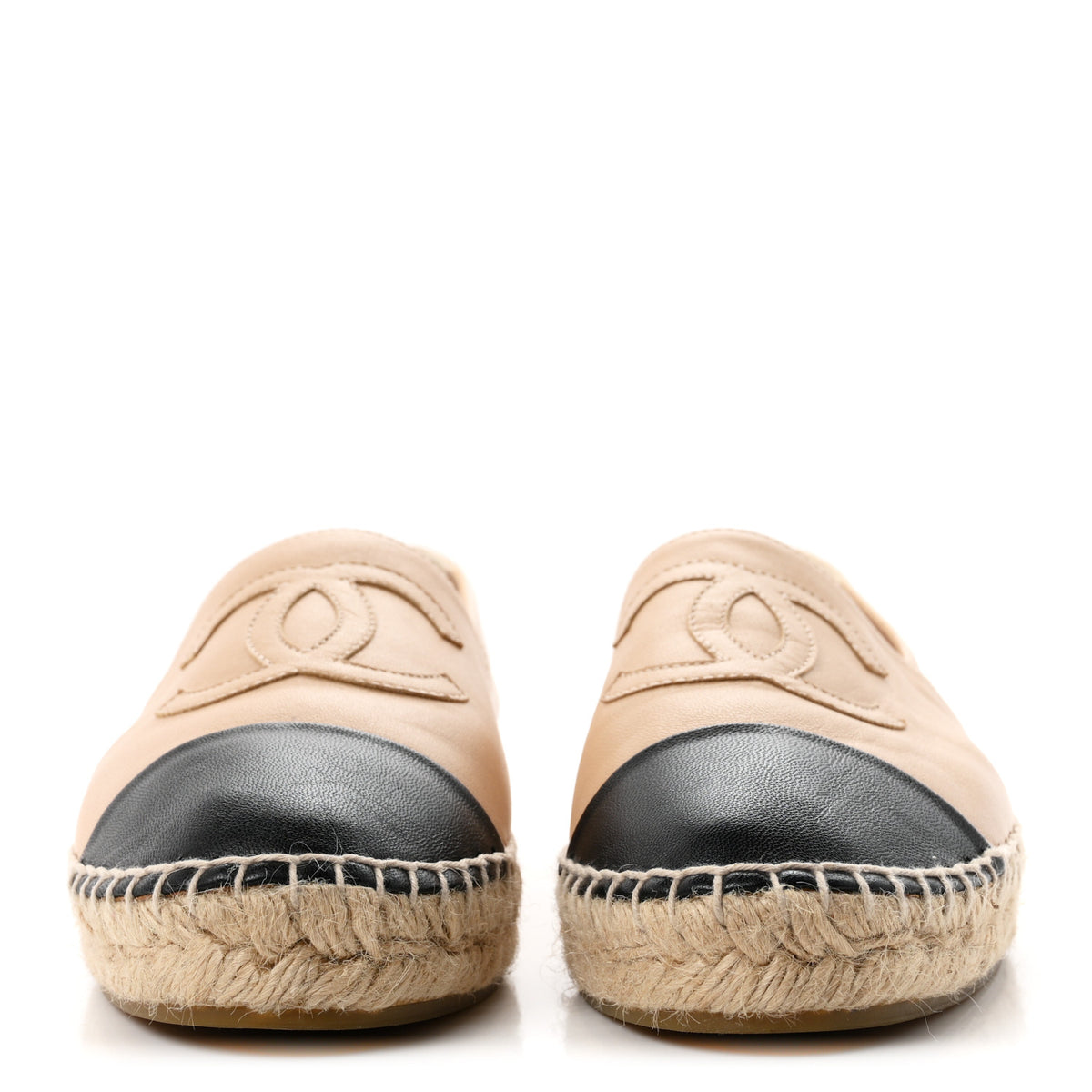 Lambskin CC Espadrilles 40 Beige Black