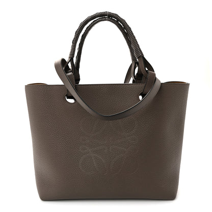 Loewe Grained Calfskin Small Anagram Tote Dark Taupe 1 of 9