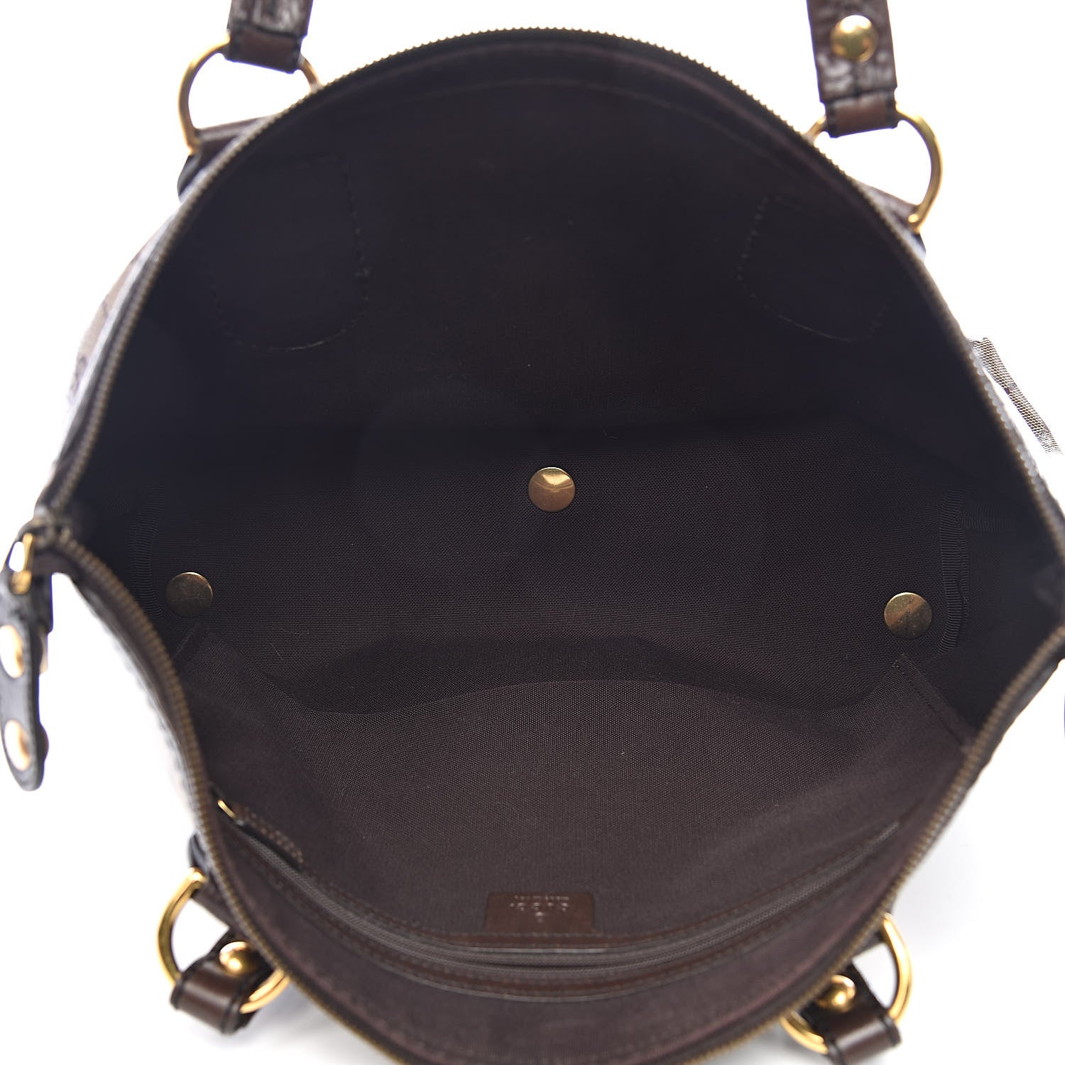 Gucci Crystal Monogram Small Babouska Tote Dark Brown 5 of 11