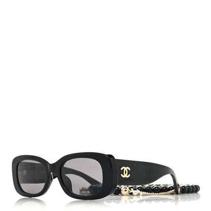Chanel Acetate Rectangle Sunglasses 5488 Black 1 of 8