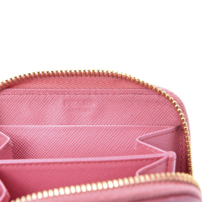 Prada Saffiano Metal Zip Coin Purse Geranio 10 of 12