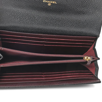 Chanel Caviar Quilted Large Gusset Flap Wallet Black 5 of 10