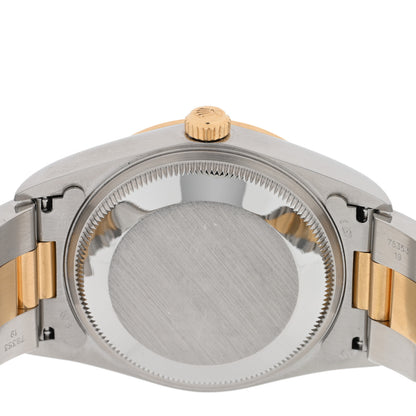 Rolex Stainless Steel 18K Yellow Gold 36mm Oyster Perpetual Datejust Watch White 15203 4 of 4