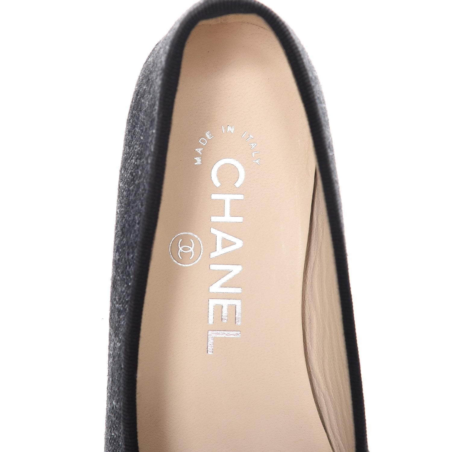 Chanel Denim Lambskin CC Cap Toe Ballerina Flats 35 Black 7 of 10