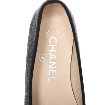 Chanel Denim Lambskin CC Cap Toe Ballerina Flats 35 Black 7 of 10