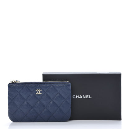 Chanel Caviar Quilted Small Cosmetic Case Navy 8 of 8