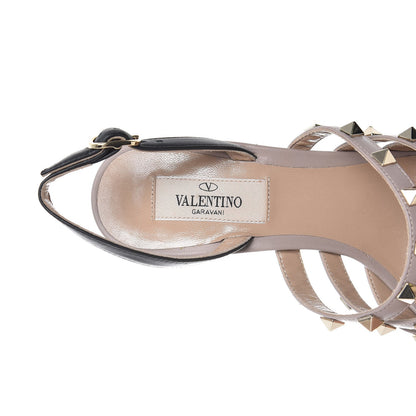 Valentino Garavani Nappa Rockstud Cage Slingback Pumps 37.5 Black Poudre 7 of 7