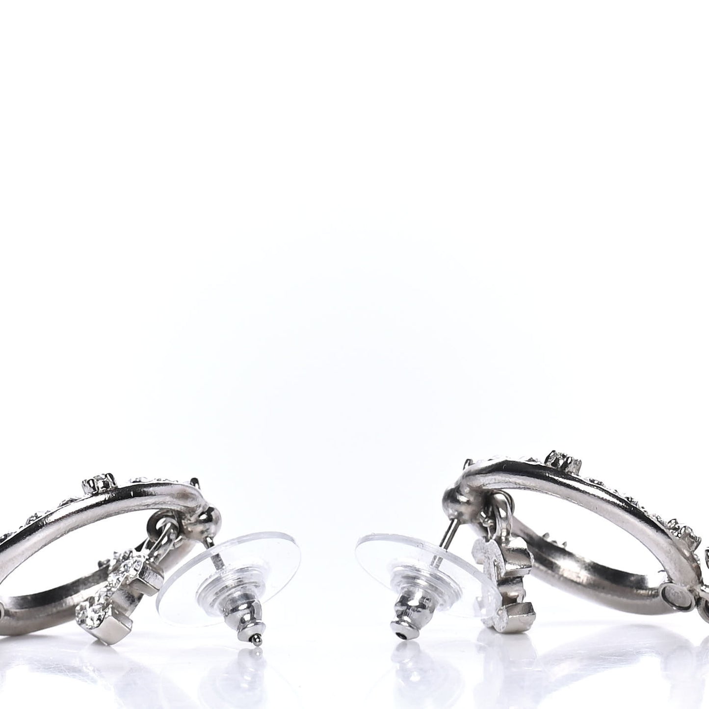 Crystal Pearl Imperial Bow Earrings Silver