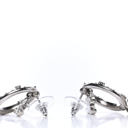 Chanel Crystal Pearl Imperial Bow Earrings Silver 3 of 4