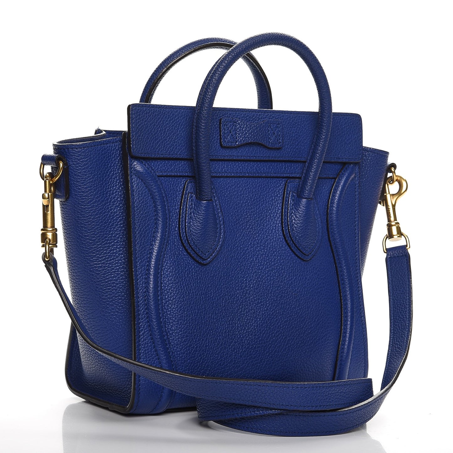 Drummed Calfskin Nano Luggage Indigo